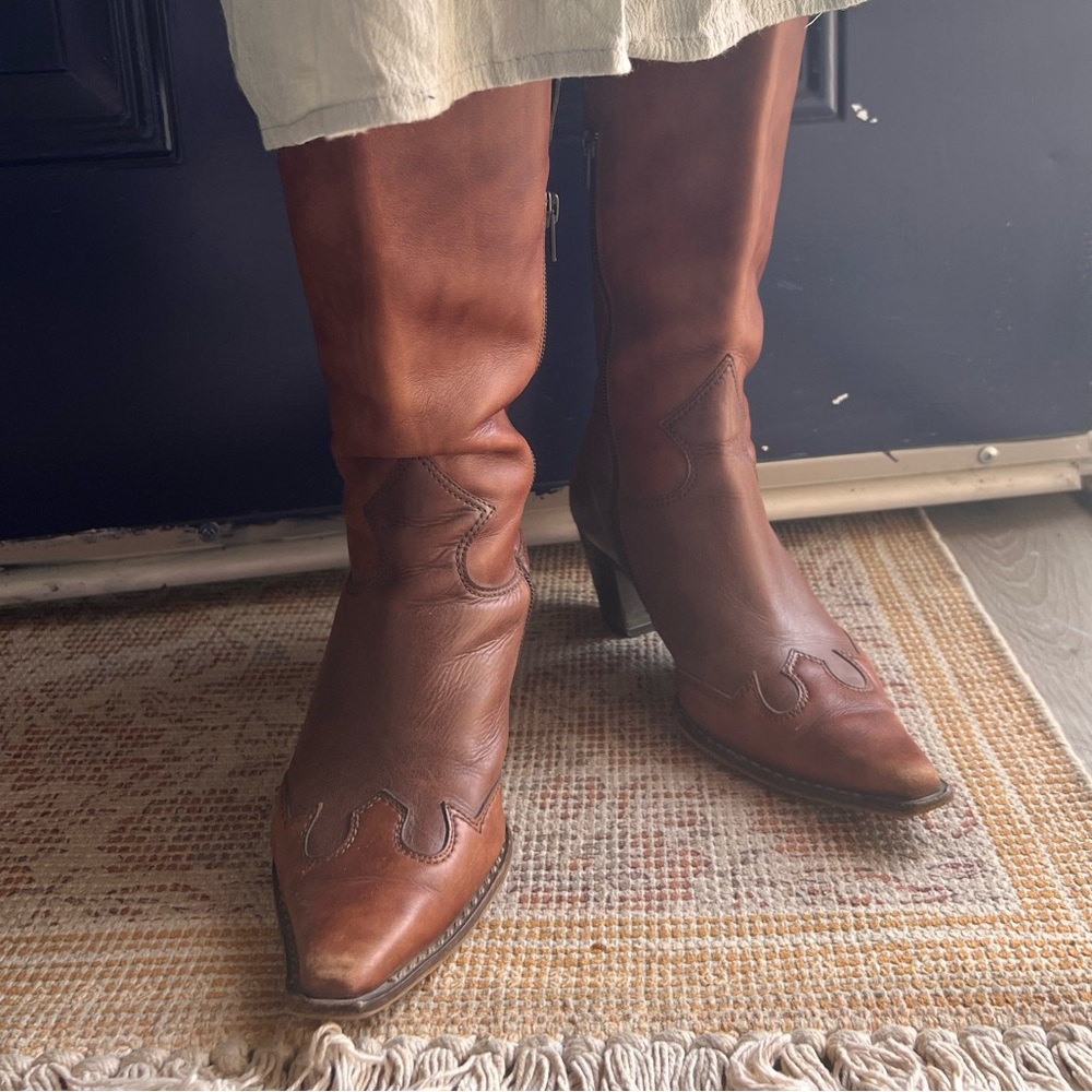 Rare Paul Green Handmade in Austria Natural Leather Tall Boots
